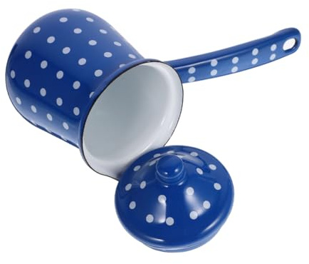 FUNNETOYU Caffettiera Smaltata Turca Retrò Per Caffè, Bollitore Compatto Resistente Per Bevande Calde e Fredde, Contenitore Per Caffè Facile Da Pulire Adatto a Casa, Bar e Ristorante