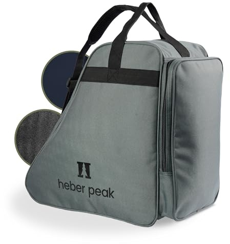 Heber Peak – Skischuhtasche wasserfest CedarHe. Ski Boot Bag Basic – Ski Boot Bag 43x43x23cm für 1 Paar Skischuhe – Tragetasche mit Schultergurt, Zusatzfach & Zwei-Wege-Reißverschluss