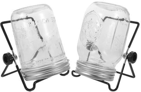 WRITWAA Kit de Germination 2 Pièces en Acier Inoxydable avec Couvercles Passoires pour Bocaux 473 ML Support Stable Kit pour Graines Germées Germoir Polyvalent Cuisine et Balcon