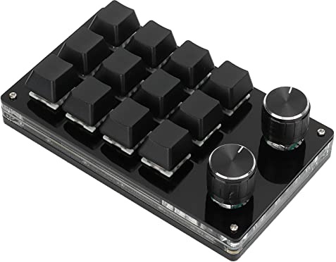 Yechiry Makro Mekaniskt Enhandstangentbord Bärbar Multifunktionstangentsats för Office Gaming Akryl, 5,2 X 3 X 1,5 Tum (Helsvart)
