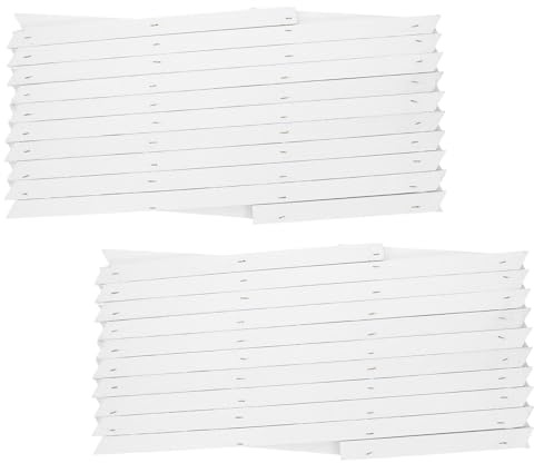 HIAKDOFT Lot de 2 Treillis Extensibles en Bois Robuste Blanc H44 Cm pour Plantes Grimpantes, Panneau Mural Intérieur et Extérieur, Clôture de Jardin Ajustable pour Plus D’intimité
