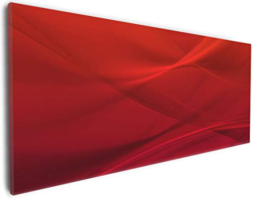 Wallario Leinwandbild Abstrakte rotes Muster - roter Stoff - Wandbild 30 x 75 cm: Kunstdruck | Brillante lichtechte Farben | hochauflösend | verzugsfrei