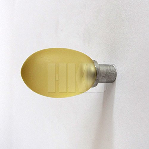 1 Stück Möbelgriff Möbelknopf für Schranktür o. Schublade, schönes Design, gelbes, mattes Glas, + Schraube, ø= 17mm, Höhe = 33mm, Sockel-ø = 7mm, hochwertige Qualität, Art.-Nr. 45000-38-503
