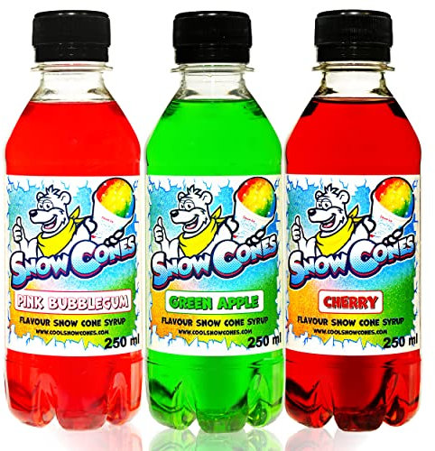 Slush Syrup|Snow Cone Syrup - 3 x 500ml Bottles of Our Most Popular Flavours - Compatible with All Slush Puppie|Slush|Slushie Machines