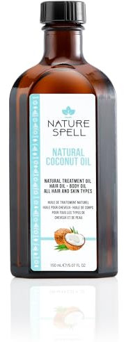 Nature Spell Coconut Oil for Hair, Pre-Diluted Oil to Deeply Moisturise & Repair Damaged Strands, For All Hair Types, Vegan, 150ml