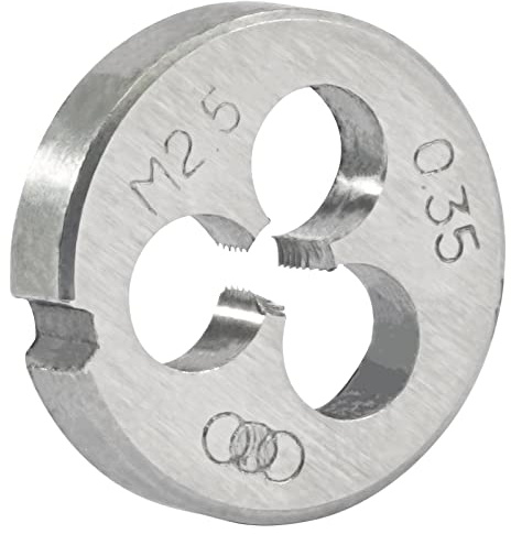 Aceteel M2,5 x 0,35 mm metrisches rundes Gewindeschneider, Rechtshänder, Maschinen-Schneideisen M2,5 x 0,35