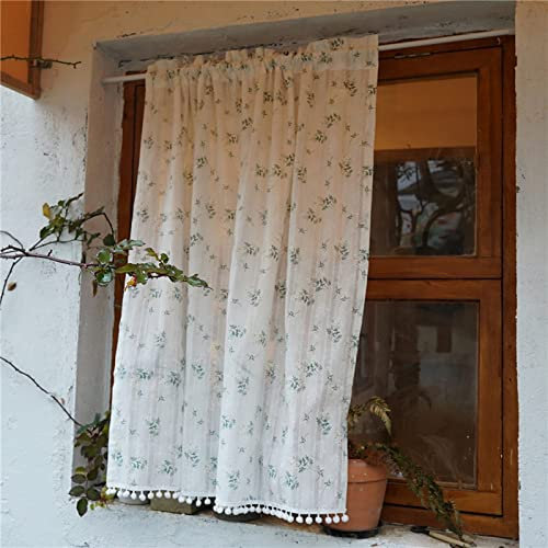V3VOGUE Scheibengardine Landhausstil, Kurzstores Küchengardine Bistrogardine, 1 Stück L: 140 cm, H: 40 80 150 230 270 cm, Staubdichte Kurze Vorhänge Für Schrank Et Bücherregal