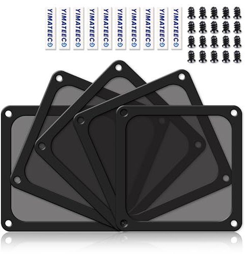 YIMATEECO PC-dammfilter 120 mm magnetiskt fläktfilter, 5 st Nylon Anti-damm för datorfodral Filter för datorfodral PC-kylfilter (Nyl, 120x120 mm, 5 stycken, svart)
