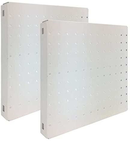 PROREGAL 2x Memoboard aus Stahl gelocht | HxBxT 30x30x3,5cm | Weiß | Lochblech Wandtafel Trägersystem Magnettafel Lochblech
