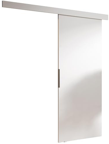 KIER FURNITURE Schiebetür Komplettset MALIBU - Tür mit Laufschiene - Schiebetürsystem - Raumspartür - Innentüren - Sliding Door Set - Weiß B86xH205xT1,6cm