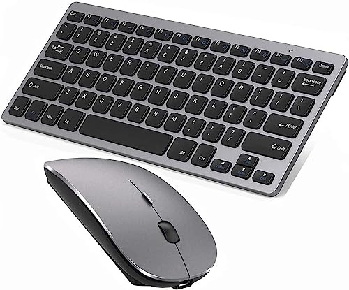 Bluetooth Keyboard & Mouse Set, Slim for Windows 10, 11, iPad, Android, PC, iPhone, iPad (iOS 13 and Above) Wireless Desktop Keyboard and Mouse, Easy to Connect