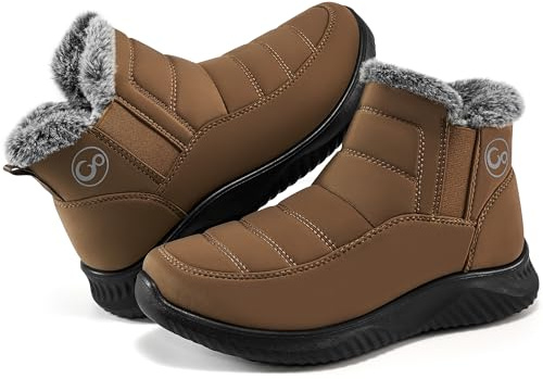 Ecetana Womens Snow Boots Winter Shoes: Ankle Booties Warm Fur Lined Waterproof Non-Slip Boots for Women