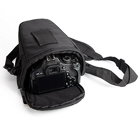 K-S-Trade Housse pour Canon EOS R7 Compatible avec Canon EOS R7 Sac Appareil Photo Reflex Saccoche Étui Pouchette Gadget Anti-Choc DSLR SLR Caméra Protection Housse Antichoc Noir (1x) -
