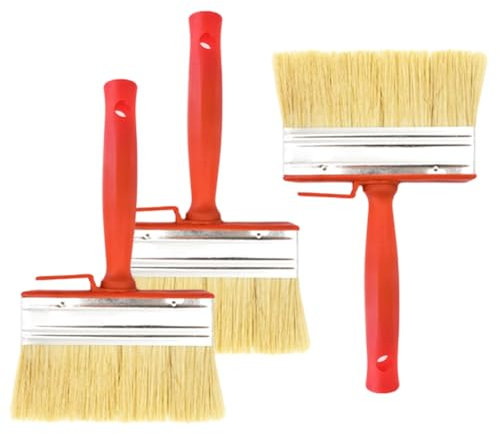 Pamtns Lasurpinsel 120mm 2 Stück Wandpinsel Flach Pinsel Set Flat Brushes Flächenstreicher Kunststoffborsten Pinsel Lackpinsel MöBel Malerpinse Werkzeugpinsel für Wand Holz Metall