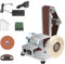 MaxAwe Mini Electric Belt Grinder Machine, 7 Speed Adjustable Bench Belt Sander, Electric Belt Sanding Polishing Machine for Turning/Plastic Polishing/Knife Edge/Wood