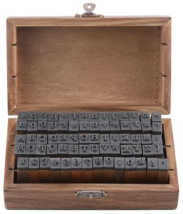 ANKROYU 70 Stück Holz Stempel Set mit Holzkiste, Alphabet Stempel und Zahlen Stempel für DIY Handwerk und Kartenherstellung, Buchstaben Stempel Set