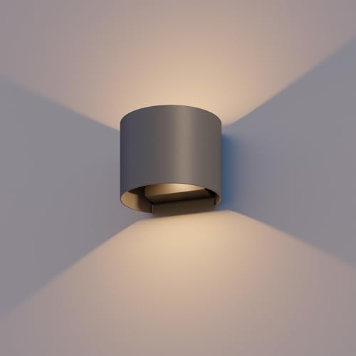 CALEX Verona Wandleuchte, für Außen & Innen, warmweißes Up & Down Licht, einstellbarer Lichtstrahl, wasserdicht, Anthrazit