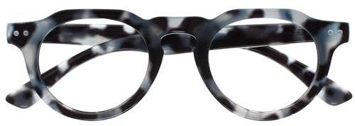 OPULIZE RIO Lunettes de Lecture Anti-Lumière Bleue - Monture Partie Supérieure Droite - Bleu Écaille de Tortue - Hommes et Femmes - B53-3 - +3.00