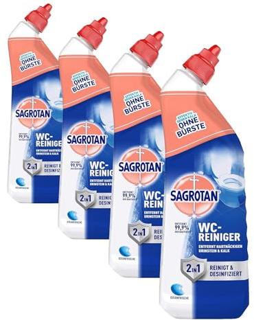 Sagrotan WC-Reiniger Ozeanfrische – 2in1 Reinigungsmittel mit Antischmutzfilm für langanhaltende WC-Frische – 1 x 750 ml (Packung mit 4)