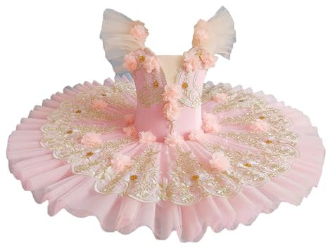 BEDEUU Professionell Balett Svansjöklänning, Grön Rosa Lila Klassisk Ballerina Danskläder Tutu Dansfestdräkt,Pink,160