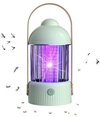 Mekidulu 4-in-1-Mückenvernichtungslampe, Elektrischer Mückenvernichter, Insektenvernichter, Nachtlicht und LED-Beleuchtung, Sicher und ohne Strahlung (Grün) Mosquito - und Insektenfalle