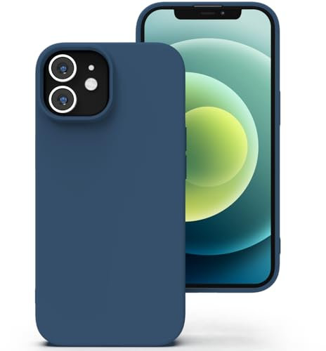 Zuvirelx Glatte Silikon hülle für iPhone 12 Mini, Staubbeständig, Slim, Taschentauglich Handyhülle Cover Case für Apple iPhone 12 Mini - Blau