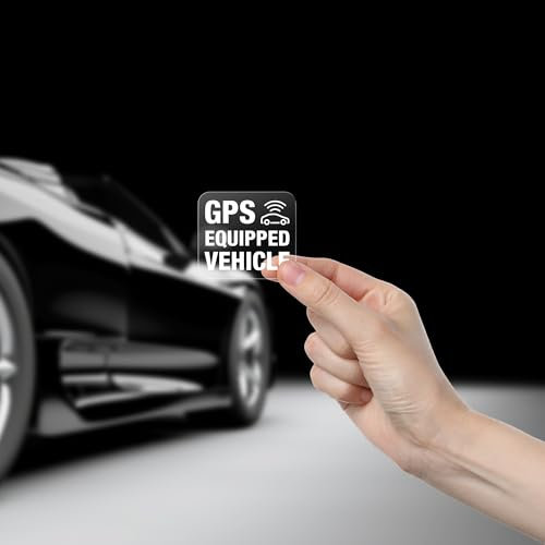 Set 4 Adesivi Antifurto Satellitare GPS Trasparenti Interno Vetro – Protezione per Auto Moto Camion Camper Bici con Effetto Antifurto Discreto e Resistente (4,7 x 4,2 cm)