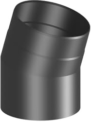 Ofenrohr/Rauchrohr Winkel/Bogen 30 Grad ohne Tür, Durchmesser 130 mm schwarz