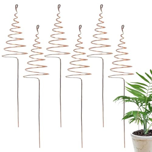 Antenas de bobina de jardinería de electrocultura | Spirales de cobre duraderos estacas de plantas para uso exterior | Varillas que mejoran el crecimiento para flores, cultivos, hierbas, verduras y so