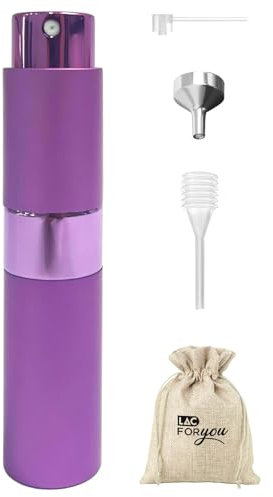 LAC FOR YOU Perfume Atomiser 8 ml – Fine-Mist Atomiser Spray Bottle, Refillable Small Refillable Perfume Bottle | Portable Travel Essential – Violet