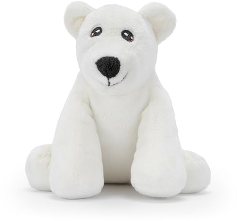Zappi Co Eisbär Kuscheltier (15 cm) – 100% recyceltes, nachhaltiges Plüschtier – flauschig weich & kuschelig – für Babys, Neugeborene & Kleinkinder