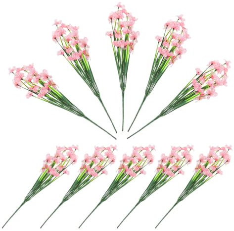 HAMPPLIES Flor Artificial Violeta Decorativa 10 Piezas, Tallos de 28-37 Cm