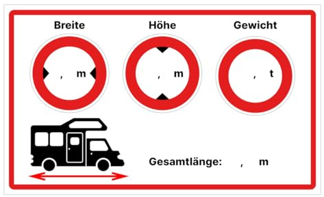 Wohnmobil Aufkleber 10x6 cm beschreibbare Folie für Camper, Wohnmobil & Bus Sticker kratzfest & UV-beständig