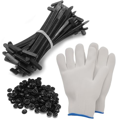 Ollanoos 150Pcs Nylon Universal Cable Tie Buckle, Bumper Retainer Clips Car Plastic Rivets Fasteners, Replace for Auto Repairing Quick Fix and Hole Fastening