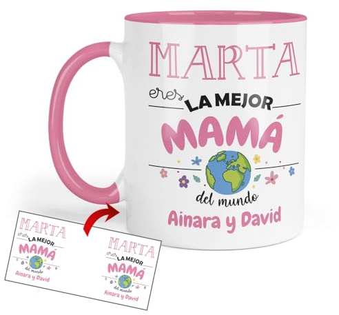 Kembilove Taza Mamá personalizada | Regalo original Día de la Madre, cumpleaños y Navidad | Tazas personalizadas con nombre y dedicatoria para madres especiales
