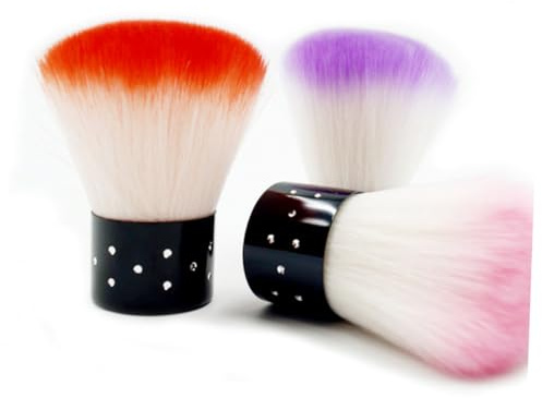 Beaupretty Lot De 2 Pinceaux à Poudre Et Brosse à Cheveux Manucure, Petit Format, Manche Plastique, Pour Nail Art Femmes, Usage Professionnel Et Quotidien, Nettoyage Onglerie, Couleur Aléatoire
