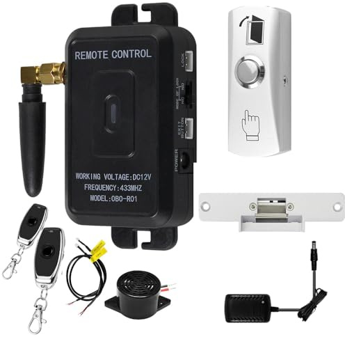 AccessShield Access Control System Smart Tuya APP Remote Unlock with Remote Controllers,Access Control Keypad,Door Lock Release Switch Electric Lock (N0-Lock-Small Silver Switch)