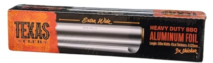TEXAS CLUB Feuille d'aluminium robuste de 45 cm – Rouleau de lame de coupe extra large 3x épais pour barbecue, four et cuisson