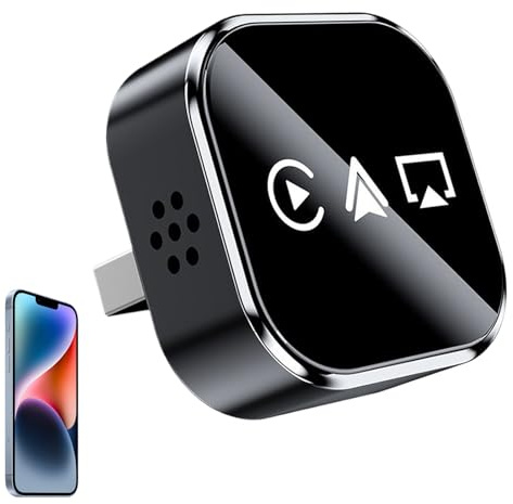 Screen Mirroring Adapter – Wired to Wireless Player, Seamless Audio and Video Link, Watch Movies, Stream Media from Phone, Easy Vehicle Installation, Plug and Play, Compatible with All Smartphones