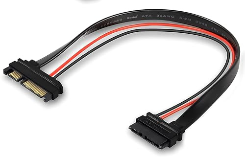 AYMBH Cavo SATA 22 pin maschio a Slimline 7 + 6 pin 13 pin femmina, convertitore di alimentazione SATA per HDD Slim SSD ODD, laptop e PC, cavo di alimentazione Plug and Play, 1 pezzo da 30 cm