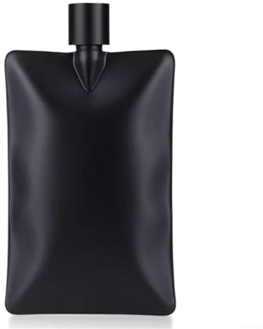 Fiaschetta da 170 ml in acciaio inox con tappo a vite per whisky, liquori, vino, bottiglia portatile da tasca nera (nero)