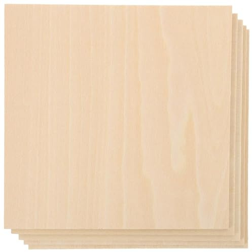 Artibetter 5 Pezzi Pannelli in Legno Compensato di Tiglio 3mm Beige, Fogli di Legno Grezzo per DIY Decorazione e Creazione di Oggetti Artigianali, Bordi Quasi senza Bave, Confezione