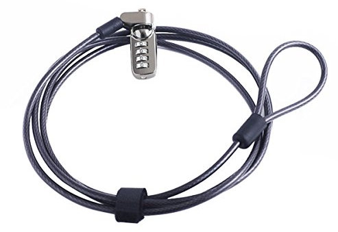 CaLeQi Combination Security Lock Cable for Notebook Laptop Pc Computer Monitor lcd - 2m Cable Black