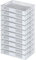 lot de 10 Bac gerbable normes Europe à parois et fonds ajourés - L x l x h 600 x 400 x 90 mm - blanche