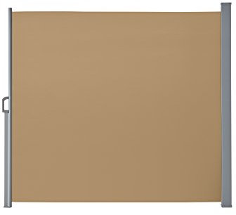 Seitenmarkise für Balkon und Terrasse, mit Bodenmontage, Sichtschutz, Sonnenschutz, Seitenrollo 190 x 300 cm, Taupe