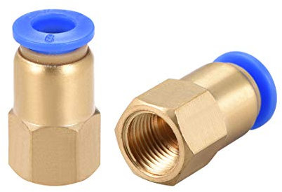 sourcing map Pression Connexion Tube Raccord Adaptateur 6mm Tube Diamètre Externe x G1/8 Femelle Droit Pneumatique Connexion Connect Tuyau Raccord 2pcs