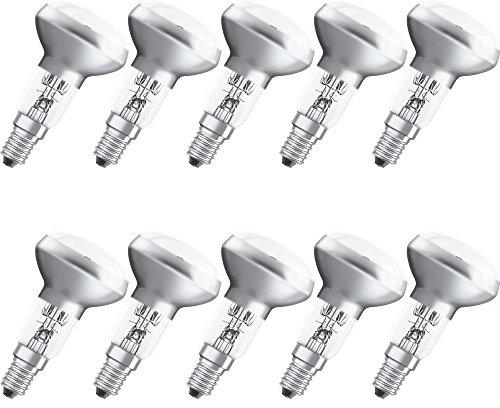 Lot de 10 réflecteurs halogènes R50 E14 - Blanc chaud 2700 K - Intensité variable à 30 °