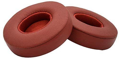 Premium replacement ear pads compatible with Beats Solo 2 wired and Solo 2 wireless headphones (Solo 2 Luxe Red). Protein Leather | Soft high-density foam | Easy installation