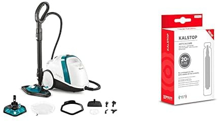 Polti Vaporetto Smart 100_T, Nettoyeur Vapeur, Autonomie Illimitée avec Remplissage d'eau Continu, 4 Bar, 9 Accessoires + Polti Kalstop Accessoire Nettoyeur Vapeur Anti-Calcaire