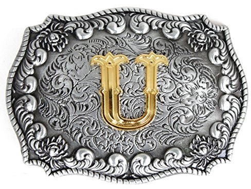Herren-Gürtelschnallen, englischer Buchstabe in 3D, Westernstil, Cowboy-Alphabet, Initiale, Gürtelschnallen für Herren